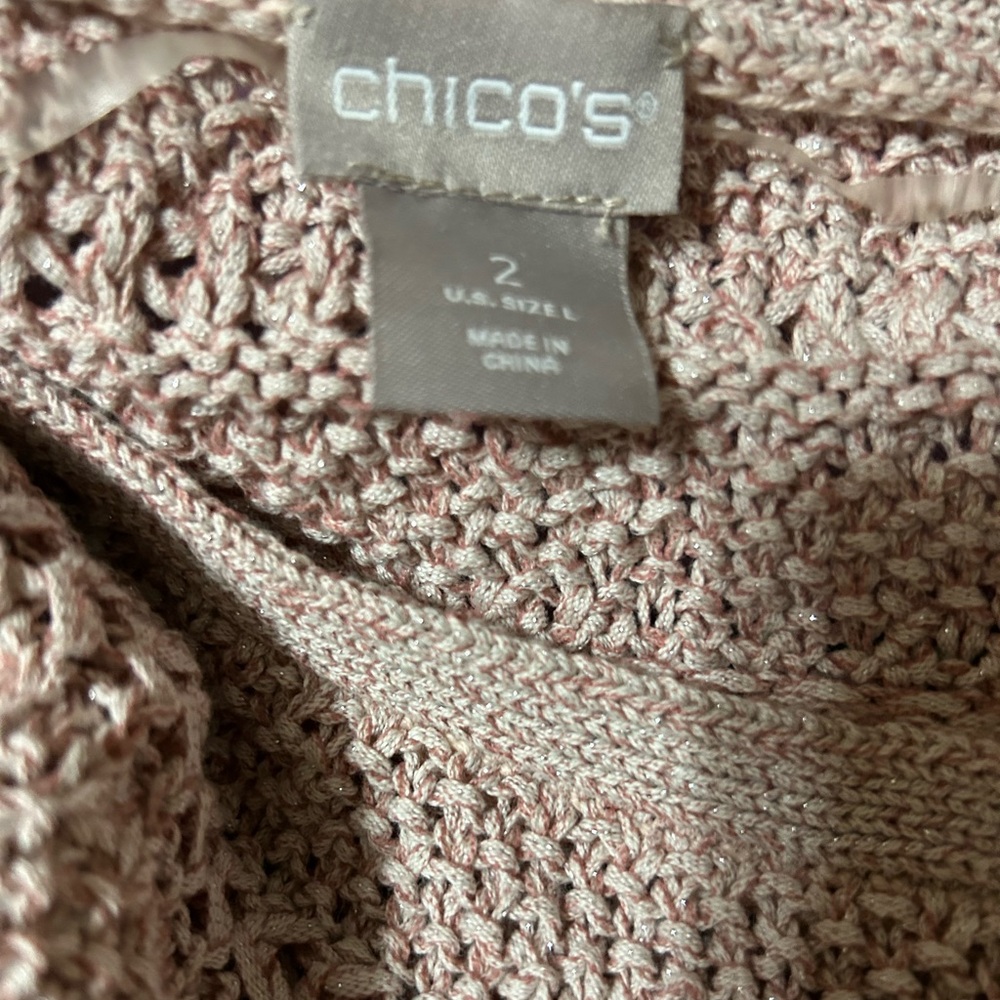 NWT Chicos 3/4 length sweater, very pretty, size large (Chicos size 2) - Picture 7 of 8